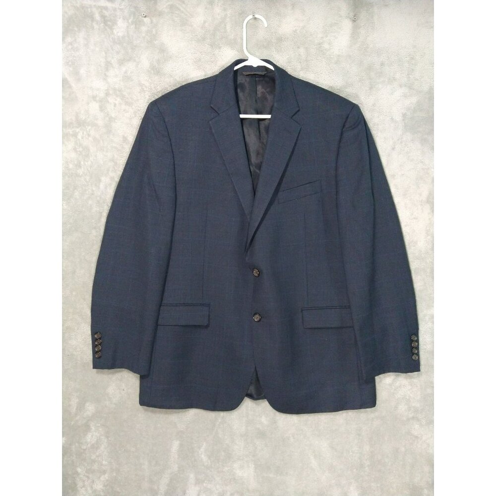 Ralph Lauren Blazer Mens 42R Charcoal Gray Windowpane Wool Sport Coat Jacket